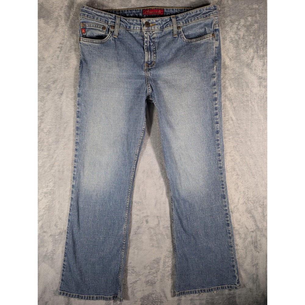 Aeropostale Womens‎ Y2K Mid Rise Bootcut Medium Stretch Denim Jeans 13/14 Short